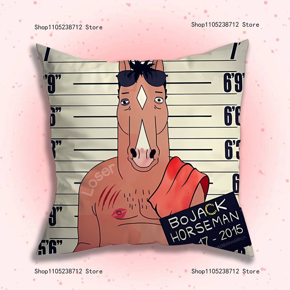 Мультяшная Наволочка Подушка Подушка Плюшевая B-BOJACKs H-HORSEMAN Мальчики Девочки Мультфильм Аниме Каваи Декор Детские Подарки на День Рождения