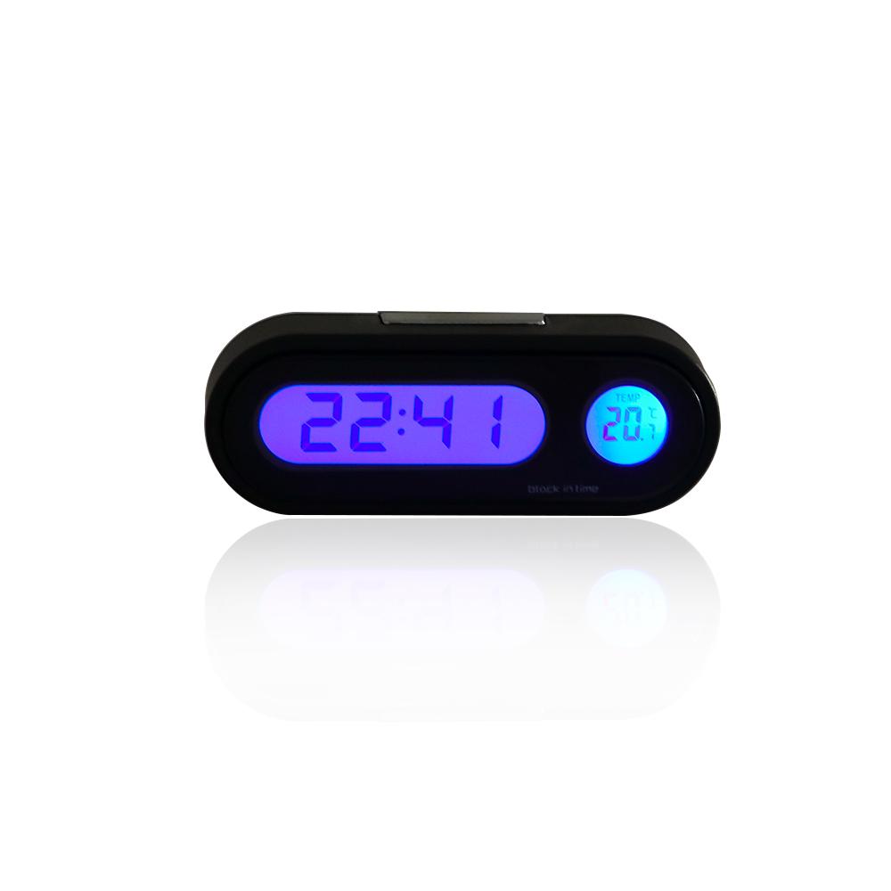 Hygrometer LCD Backlight Car Ornament Car Clock Digital Clock Thermometer Clock Electronic Clock