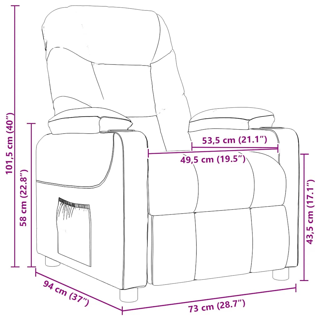 Massage Chair Black Fabric