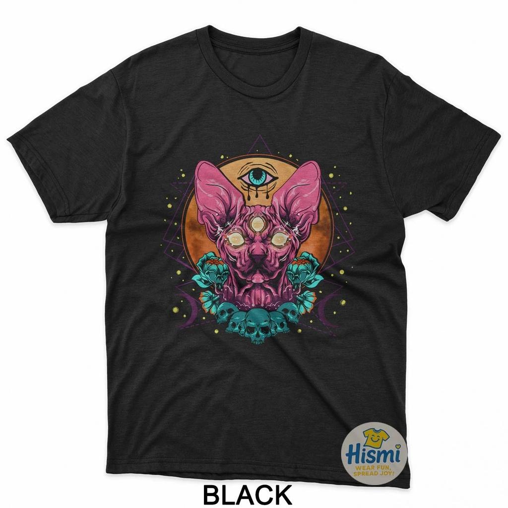 Cyber Goth Gothic Fashions Creepy Sphynx Cat T-Shirt
