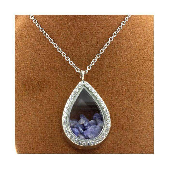Stones and Minerals. Raw Tanzanite Necklace. Drop Model.