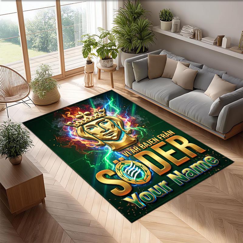Hammarby Printed Crystal Velvet Rug Non‑Slip Crystal Velvet Carpet For Sofa Bedroom Indoor Home Decoration