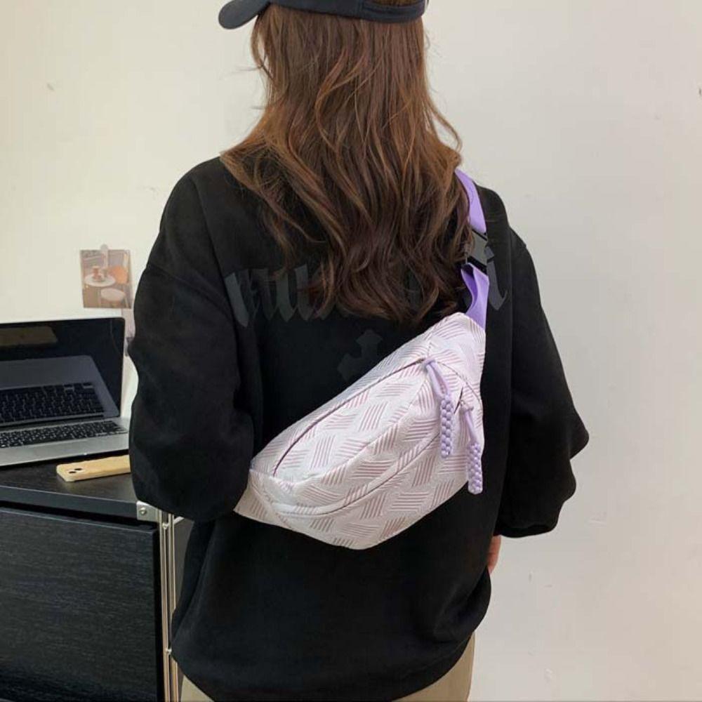 Half Moon Bag Strip Chest Bag Crossbody Bag Crossbody Waist Pack Simple Running Waist Bag Women