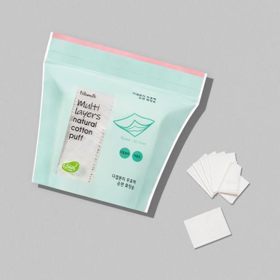 Fili Milli Multi-ply Separated Unbleached Pure Cotton Cotton Pads (80P), Korean Cosmetics