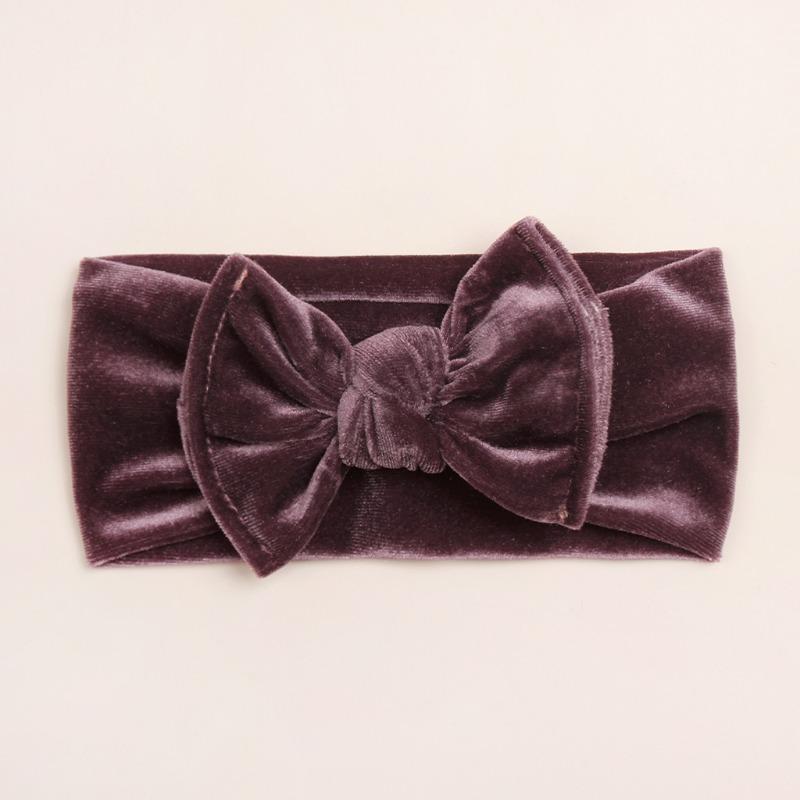 Autumn and winter new baby golden velvet headband, children's soft bow headgear, baby headband