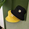 Embroidery Magritte Doublesided Bucket Cap Stylish Sun Protection Hat Fisherman