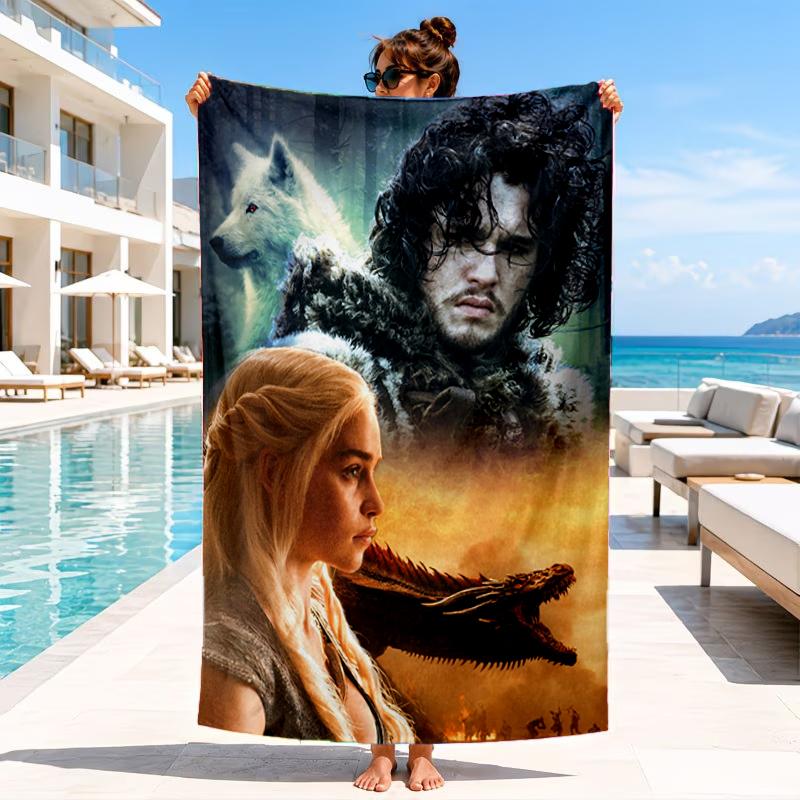 Game Of dragon Fantasy Beach Towel, Microfiber Beach Towel, Perfect For Pool, Beach, Travel, Home Decor Beach Party Fan gifts
