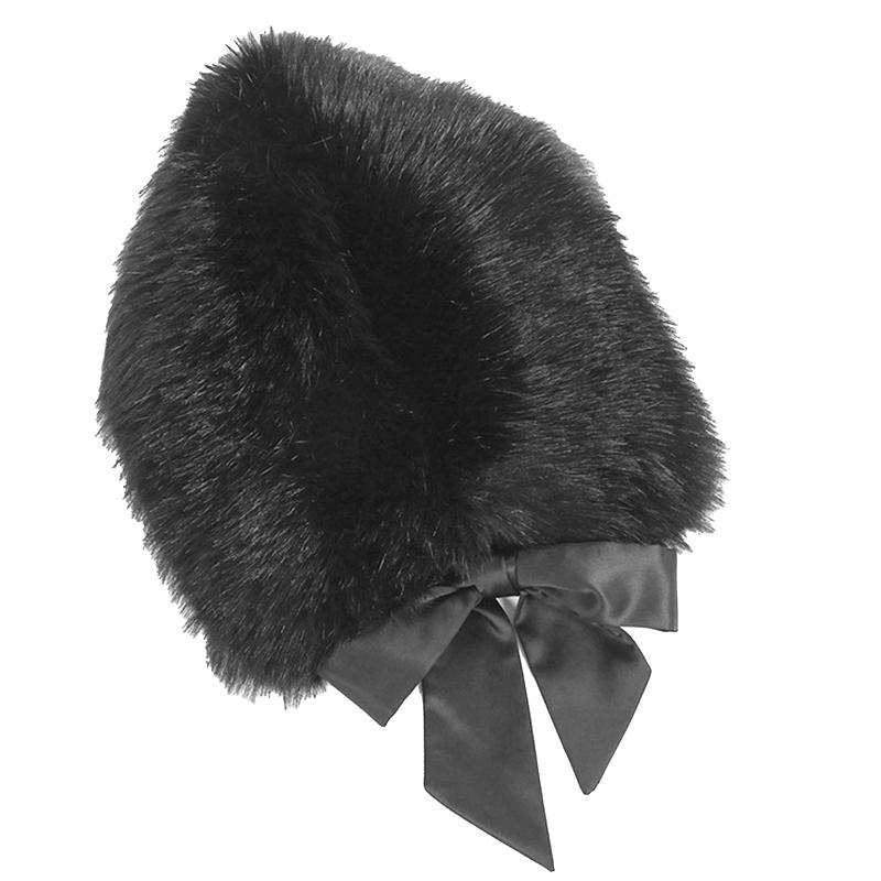 1PC Scarf Shawl Outdoor Windproof Short Ribbon Soft Mufflers Cold Proof Solid Color Winter Warm Faux Fox Fur Plush Collar