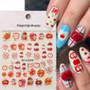 New Nail Art Sticker Embossed 5D Bite Apple Fireworks Apple Core Nail Art Sticker