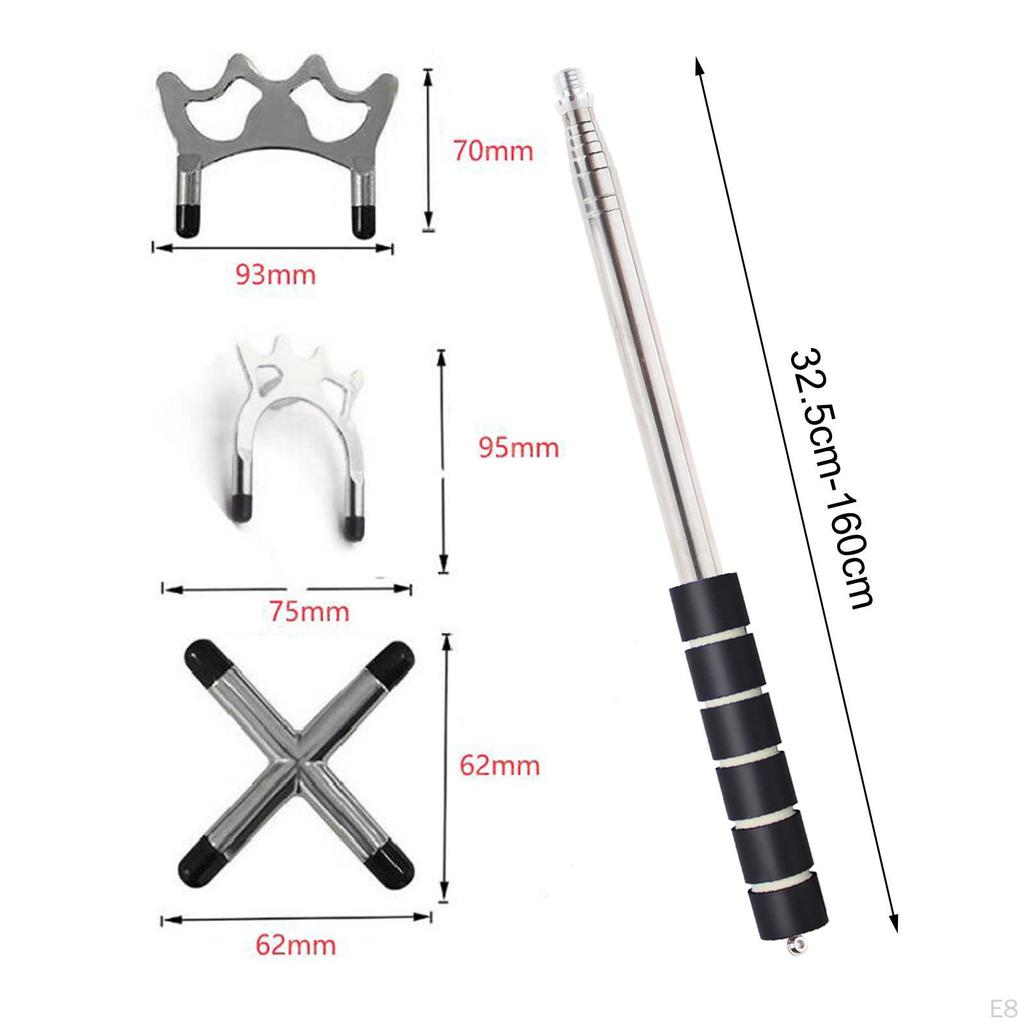 Retractable Billiards Cue Stick Bridge Accessory Lightweight with Head for Club