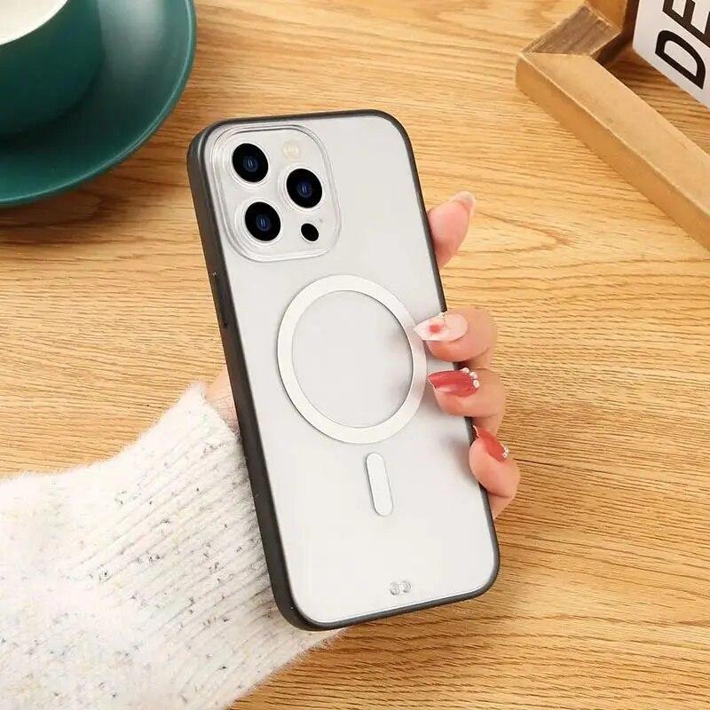 Роскошный ультратонкий матовый магнитный жесткий чехол Magsafe для iPhone 15 14 13 12 11 Pro Max с матовым покрытием для iPhone 15 14 Plus