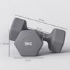 Set of 2 Hexagonal Dumbbells 9 kg in Metal and Plastic with Non-Slip Grip, 25x11x11cm, Grey