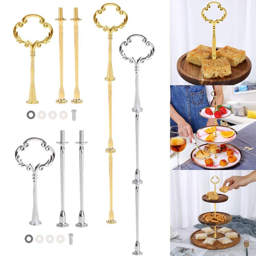 Zinc Alloy Cake Plate Stand 3 Tier Tiered Tray Cake Plate Handle Cake Stand Wedding Party