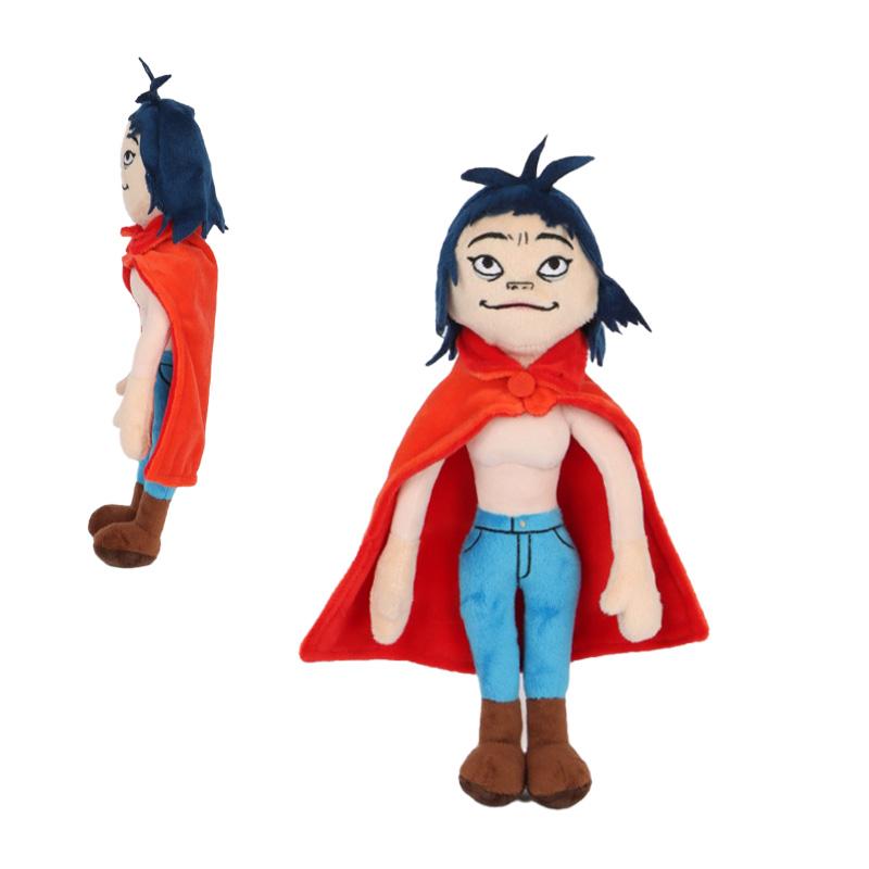 Новая плюшевая кукла Gorillaz Noodle Каваи Виртуальная группа Уличный боец Мягкая игрушка Милый мальчик в красном плаще Для фанатов Энтузиастов Детский подарок