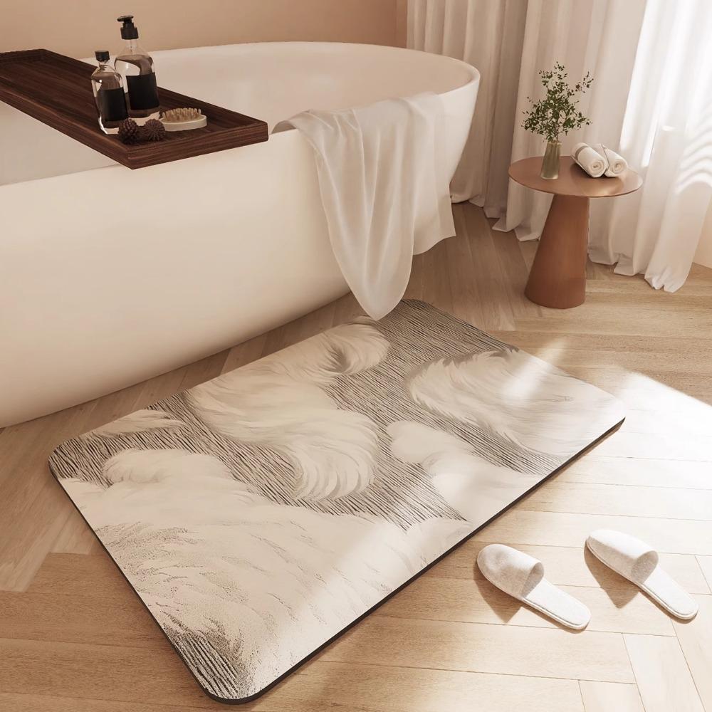 2 шт. Мягкий впитывающий коврик для ванной комнаты с диатомовой грязью, быстросохнущий нескользящий коврик для пола