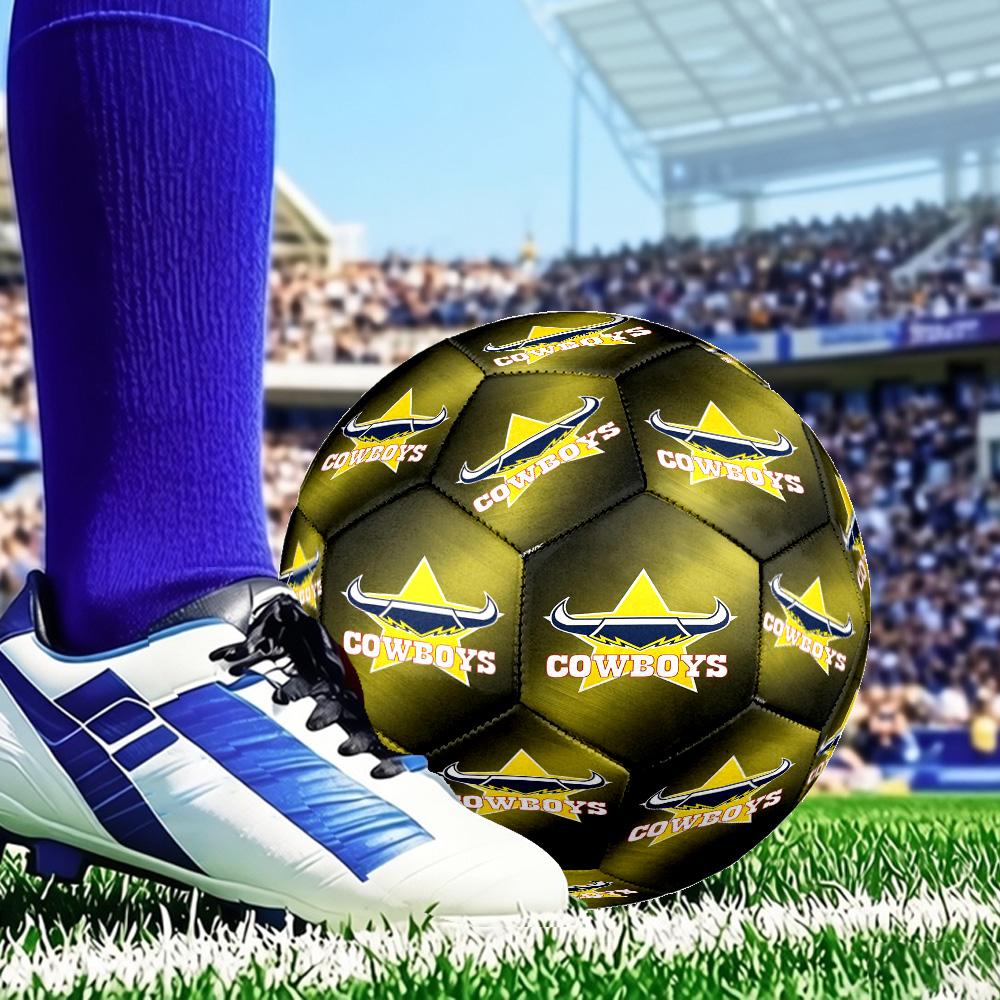 North Queensland Rugby Size 5 Soccer Ball, Suitable for Training and Matches, High-Elasticity, Wear-Resistant Material Gift for Fan