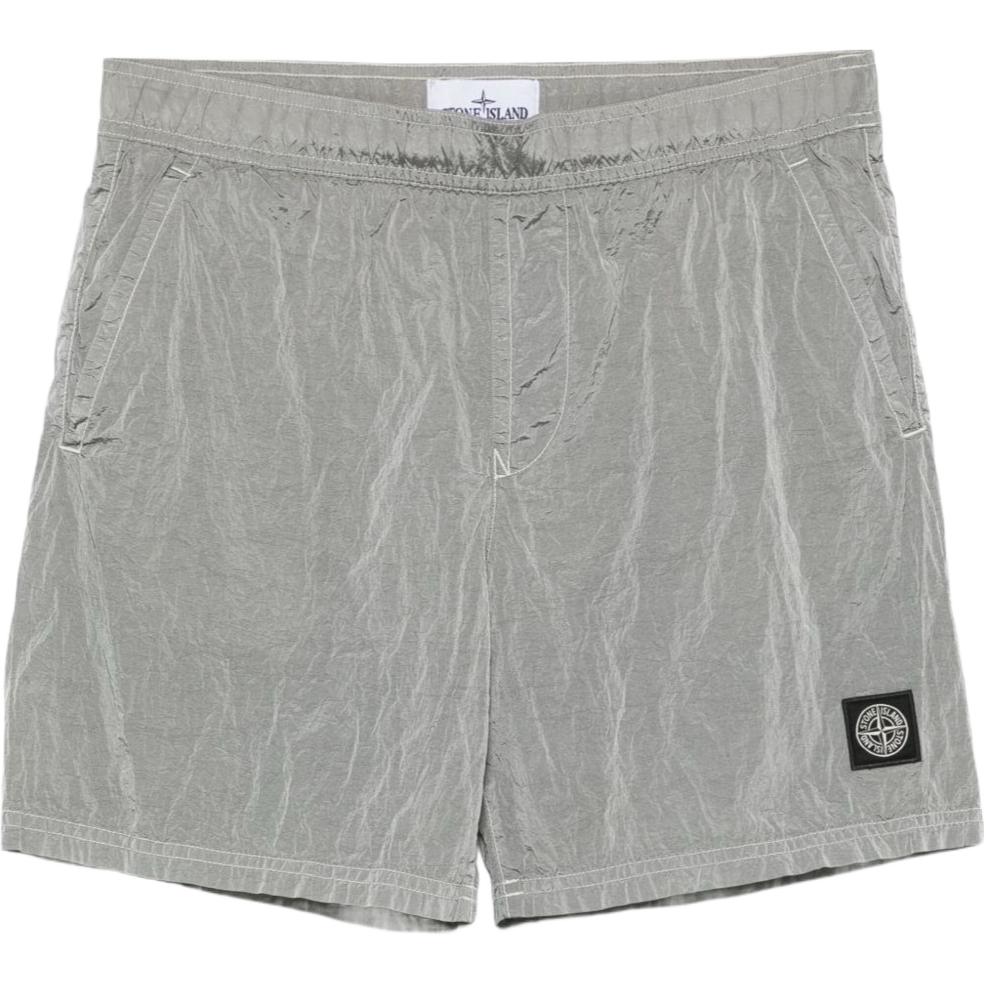 STONE ISLAND Однотонные эластичные плавки-шорты с логотипом Мужская одежда для плавания Серый K1S15B1000-09S0043-V0061