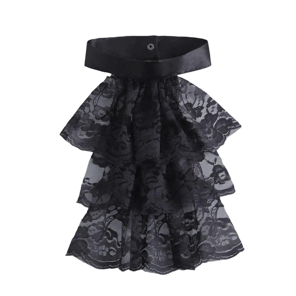 Элегантный викторианский костюмный воротник с оборками и кружевным воротником-жабо для вечеринок на Хэллоуин, воротник для костюмированного вампира