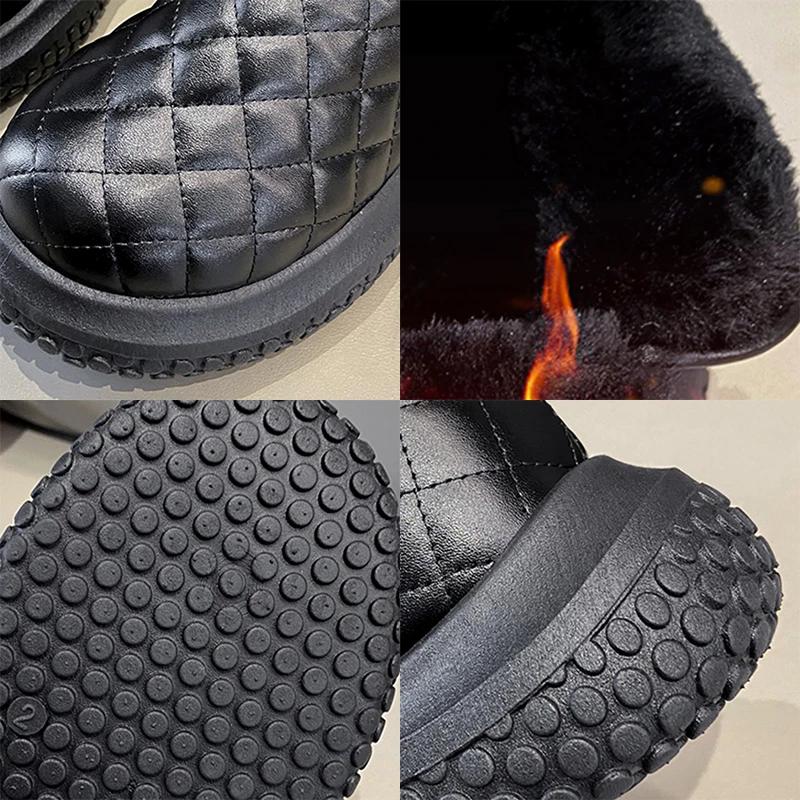 Зимняя женская теплая обувь из меха, новый бренд, короткие плюшевые ботильоны, зимние ботинки на плоской подошве, платформа, повседневная женская обувь, боты
