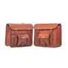 2 Side All Motorcycle Pouch Brown Leather Bags Pouch Saddlebags Panniers Saddle