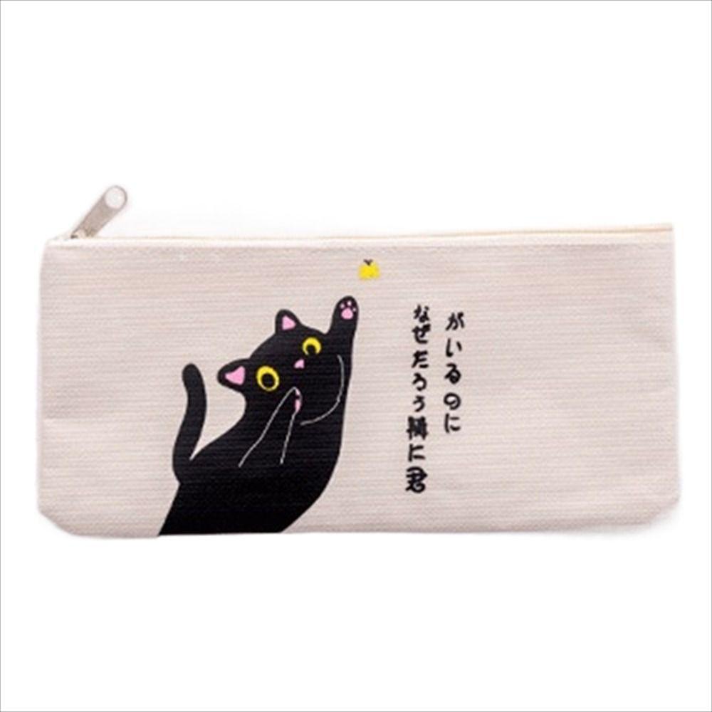 Cute Cat Children Gift Canvas Zipper Case Women Pencil Bag Pen Bags Pencil Case Cosmetic Bag