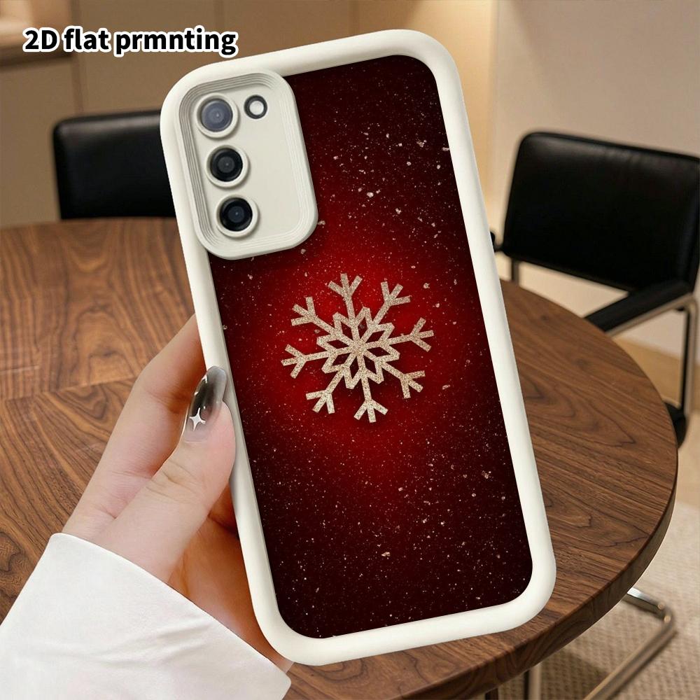 Phone Case: 2D Flat Samsung Galaxy A34 A35 M05 M06 S20 S22 S21 FE Plus 5G Layered Protective Case, Glitter Particles, Christmas and Halloween Gift