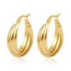 Direct supply multi-layer stainless steel earrings women's trend light luxury versatile earrings plated 18k earrings fashion
