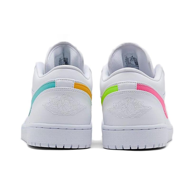 Jordan 1 Низкие белые многоцветные Swoosh Jordan CW7033-100