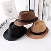 Simple Breathable Men Summer Ribbon Decoration Beach Hats Weave Straw Hat Fedoras Shade Sun Caps