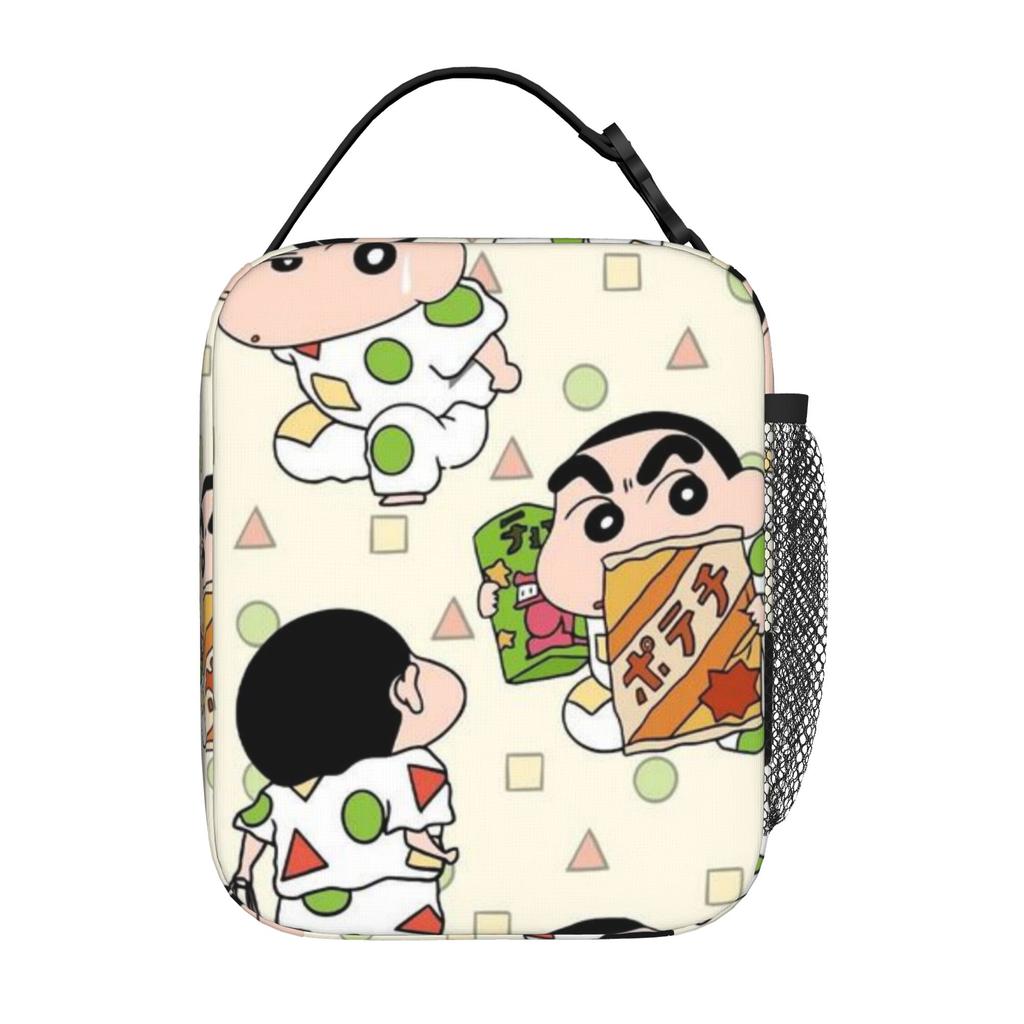 Back to school season Crayon Shin-chan Food Bag Naughty Shin Boy (35) Zipper Closure Fashionable Classic Food Storage Lunch Bag