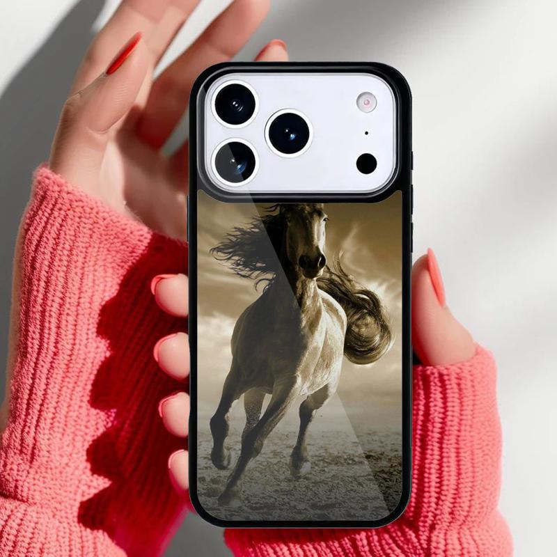 Красивый Элегантный Коричневый Конь Чехол для Телефона для iPhone 17 16 15 14 13 Pro Max Задняя Крышка для 12 11 Pro Coque