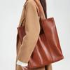 Autumn and Winter High-end Shoulder Bag  New Versatile Commuter Tote Bag  Large Capacity Jurchen Leather
