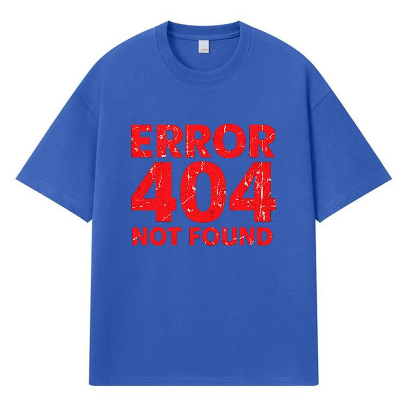 2026 Ошибка 404 Не найдено Принтованная Графика Y2k Харадзюку Уличная Одежда 100% Хлопок Футболка Повседневная Оверсайз Летняя Мужская Футболка