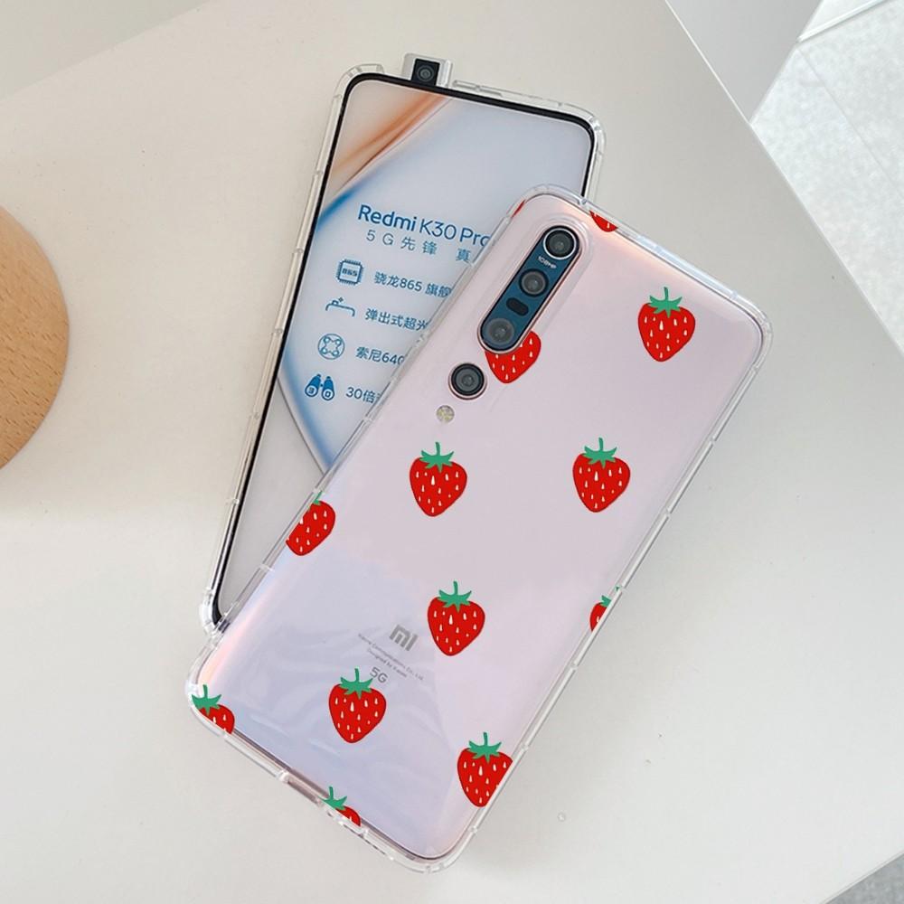 Милый чехол для телефона с клубникой для Samsung S 20 21 22 23 для Redmi Note7 8 9 10 для Huawei P20 30 40 Прозрачный чехол
