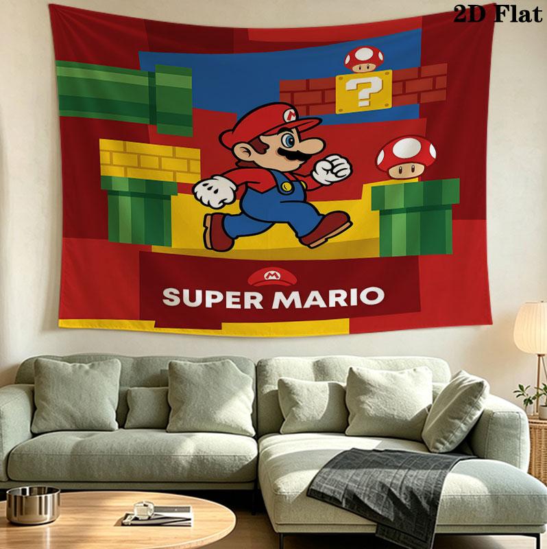 Super Mario Wall Tapestry Aesthetic Wall Hanging Printed Fabric Blanket Decorative Tapestries For Bedroom Living Room Home Decor