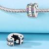 Forever Love Heart Color Zircon Bead Clasp Charms DIY Jewelry Making Accessories