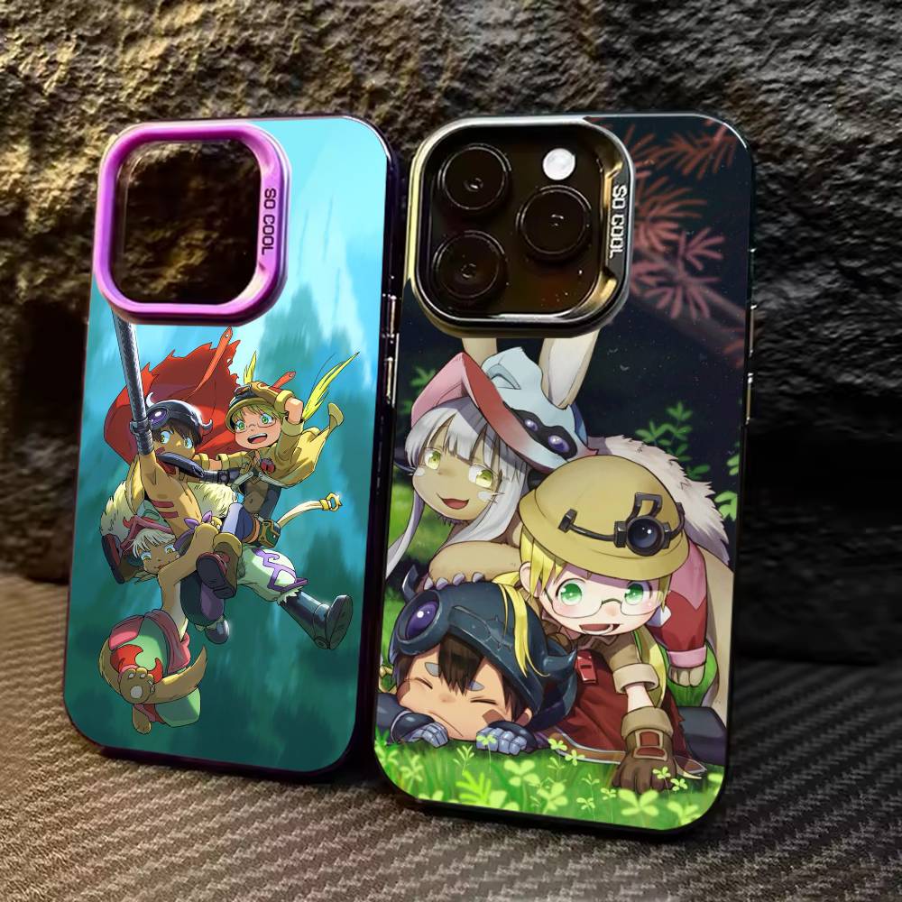 M-Чехол для телефона с аниме Made In Abyss для iPhone 17,16,15,14,13,12,11,Pro Max,Plus Конфетный Серебристый Чехол