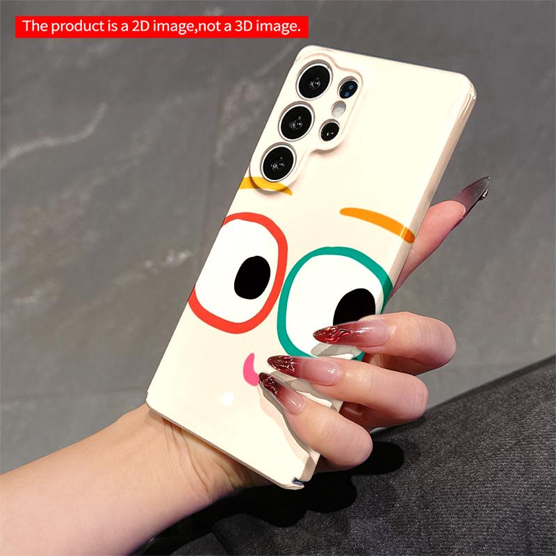 2DFlat Samsung phone case Colorful Eyes Face Phone Case Applicable to Galaxy S22 S23 S24 S25ULTRA S26 A12 A13 A14 A15 A16