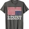 США США Перевернутый Американский Флаг Футболка с надписью Resist