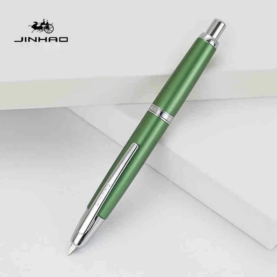 JINHAO 10 Нажимная Выдвижная Перьевая Ручка EF/F Перо Ручная Полировка Розовые Чернила Ручка с Конвертером Офисные Школьные Принадлежности A1