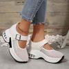 Fashion Plus Size 43 Women's Closed Toe Wedge Sandals Summer New Breathable Hollow Casual Air Cushion Platform Shoes Sandalias De Mujer