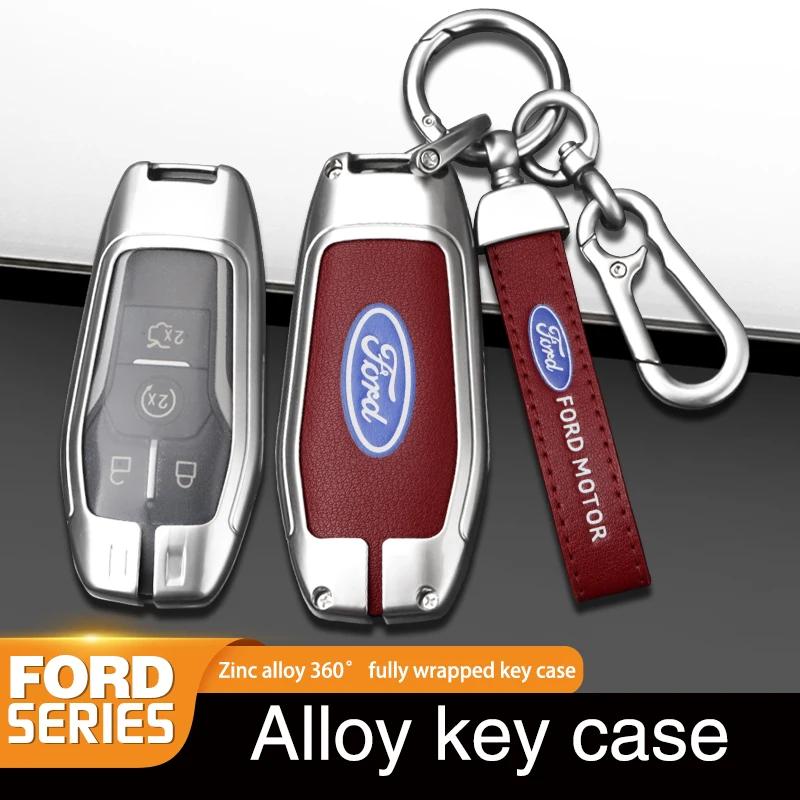 New 2026 Car Sticker Zinc Alloy Car Remote Key Case Cover For Ford Fusion Mondeo Mustang F-150 Explorer Edge 2015 2016 2017 2018