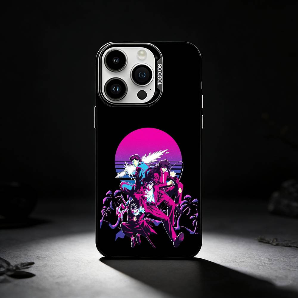 Comics Y-Yu H-HakushoS Phone Case For iPhone 17,16,15,14,13,12,11 Plus,Pro Max,XS,Colored silver phone case