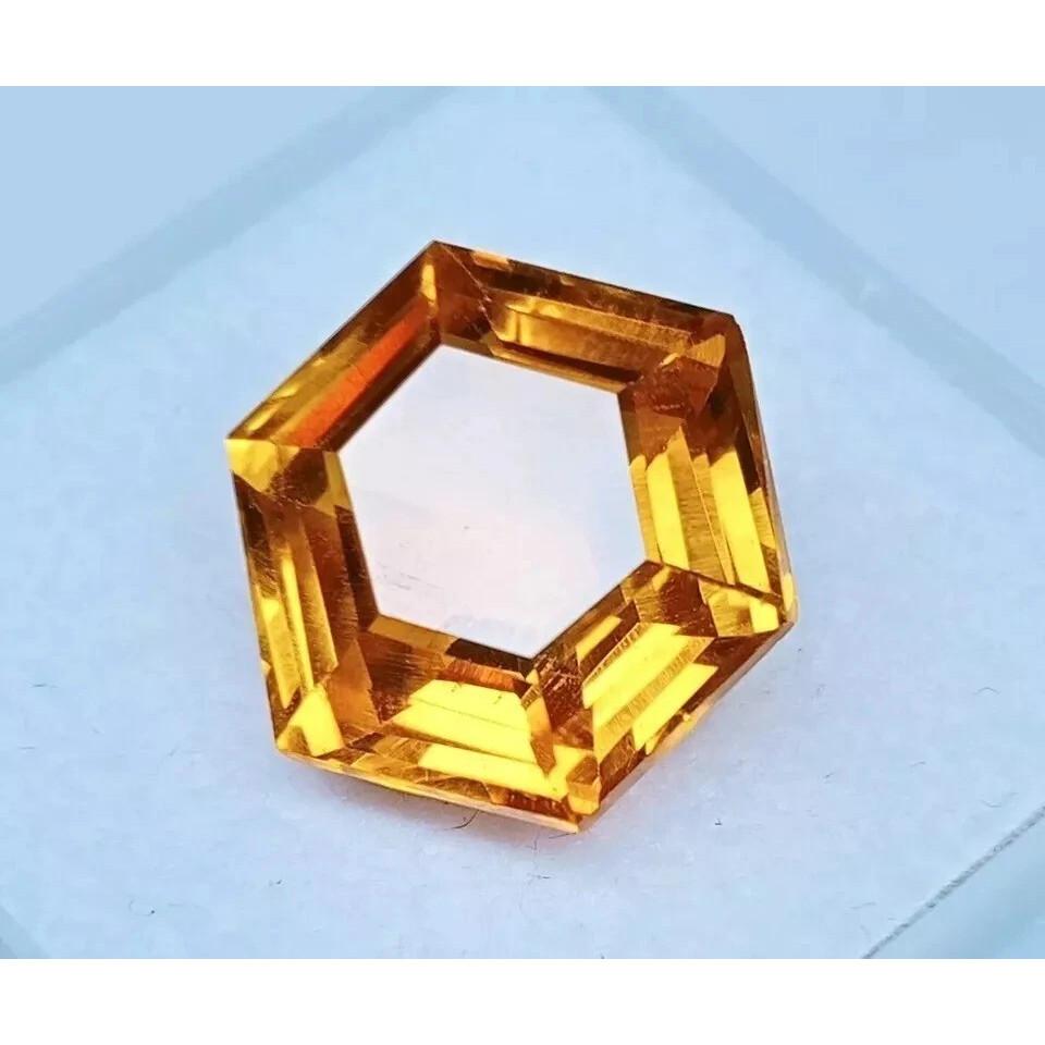 Beautiful Natural Fanta Orange Sapphire 8-10 Ct Hexagon Cut Certified Gemstone