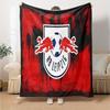 Rb FootballCrest Design Flannel Blanket, Soft Polyester, Modern Design, All-Season for Camping, Travel, Gifts for holidays or birthdays