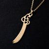 Sword Muslim Islam Knife Pendant Necklace Stainless Steel Arabic For Men Women Religious Jewlery