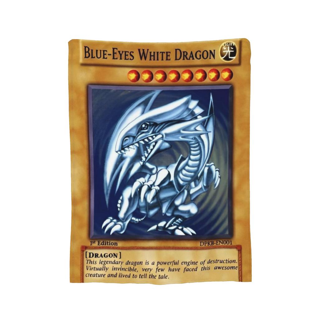 Пледы вязаные Yu Gi Oh, фланелевые, Синий Глаз Белого Дракона, аниме, мультфильм, супер теплые пледы для спальни, дивана, покрывала