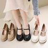 French British Mary Jane Shoes Single Strap Small Leather Shoes Thick Heels High Heels Single Shoes