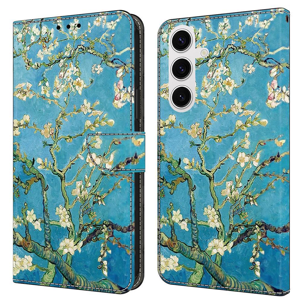 For Samsung Galaxy S25 Leather Case Pattern Printing Wallet Stand Flip Phone Cover