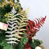 5Pcs Glitter Artificial Leaves Christmas Decoration Fake Plant Xmas Tree Ornament for Home Decor Wreaths DIY Party Accessories